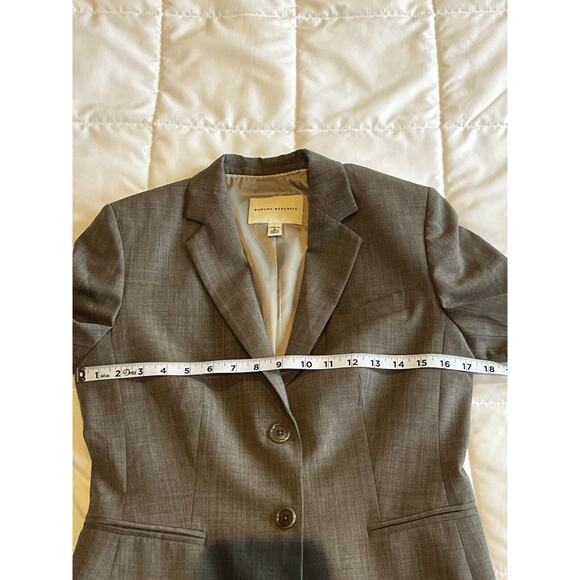 Banana Republic Blazer Womens 6 Tan Wool Blend Stretch 2 Button Classic Career - Picture 6 of 11